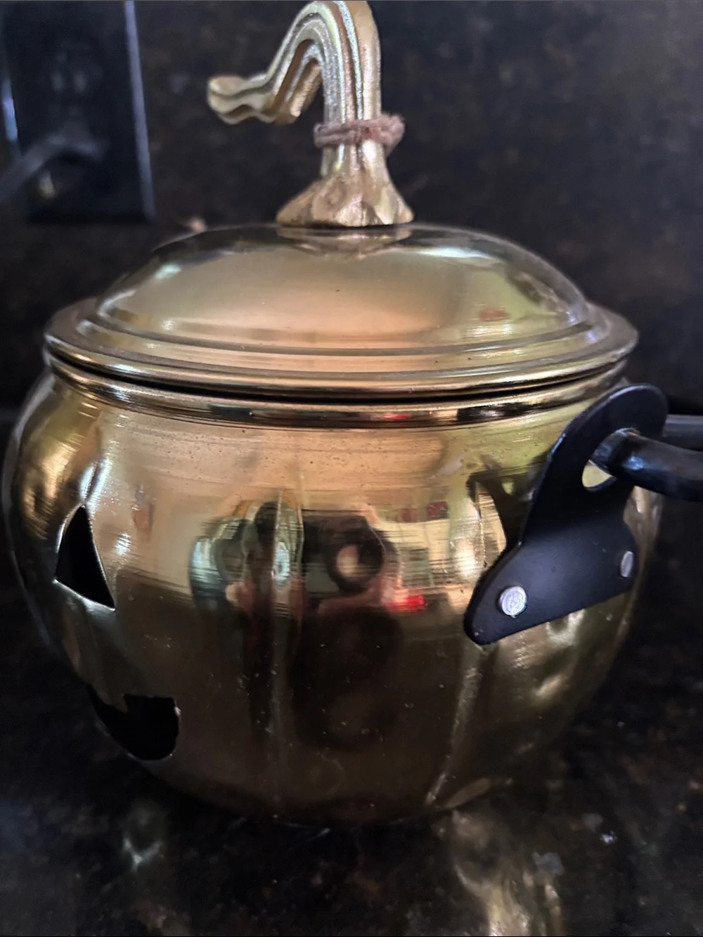 Brass Color Pumpkin Jack-o'-Lantern